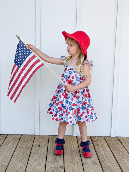 Red, White, and Cute Tiered Dress