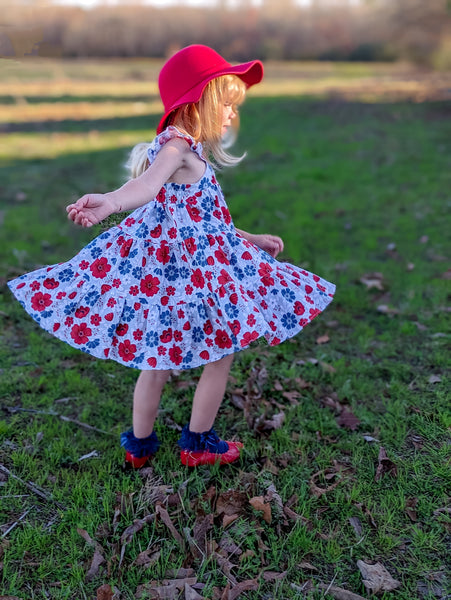 Red, White, and Cute Tiered Dress